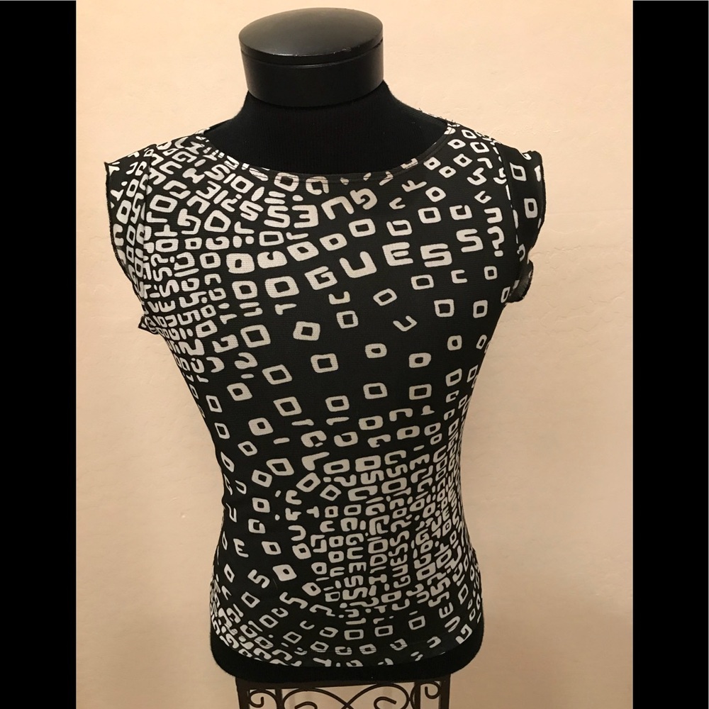 Black /Creme Alphabet XL GUESS Shirt